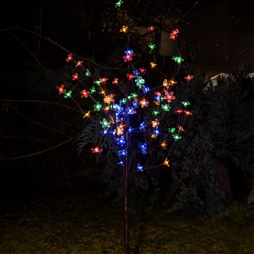 LED RGBW Solárne svietidlo TREE LED/0,1W/1,2V 600 mAh IP44 hnedá