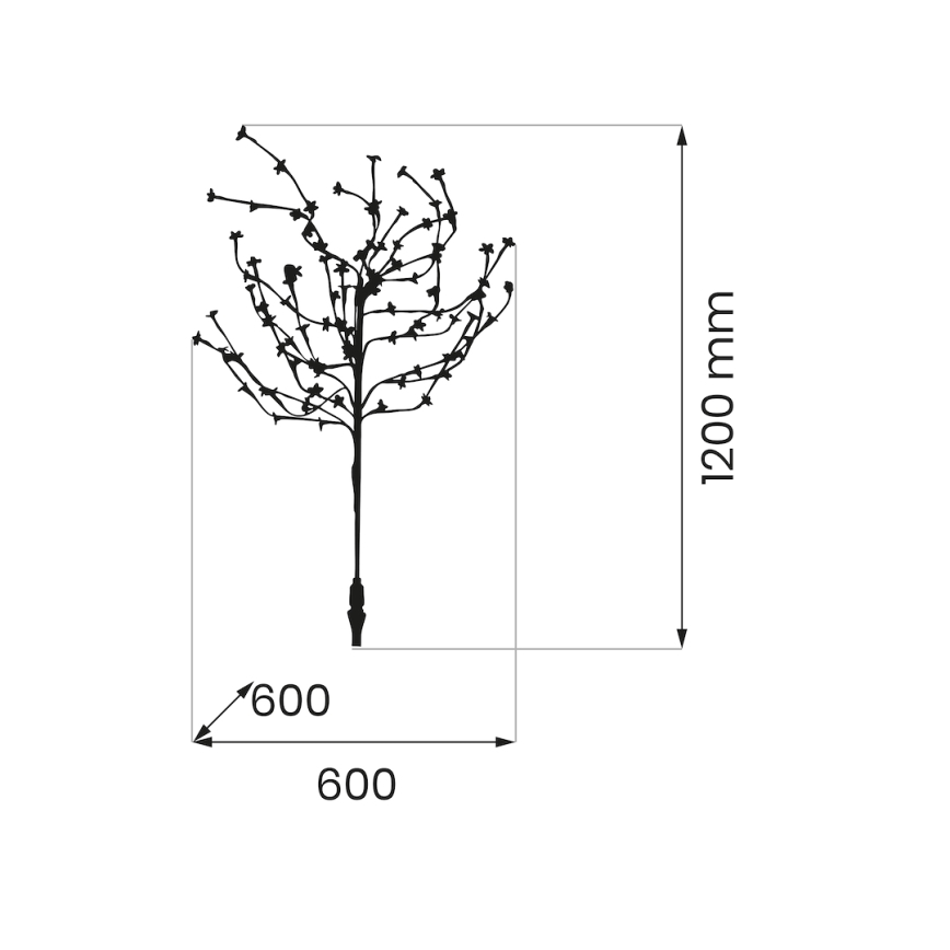LED RGBW Solárne svietidlo TREE LED/0,1W/1,2V 600 mAh IP44 hnedá