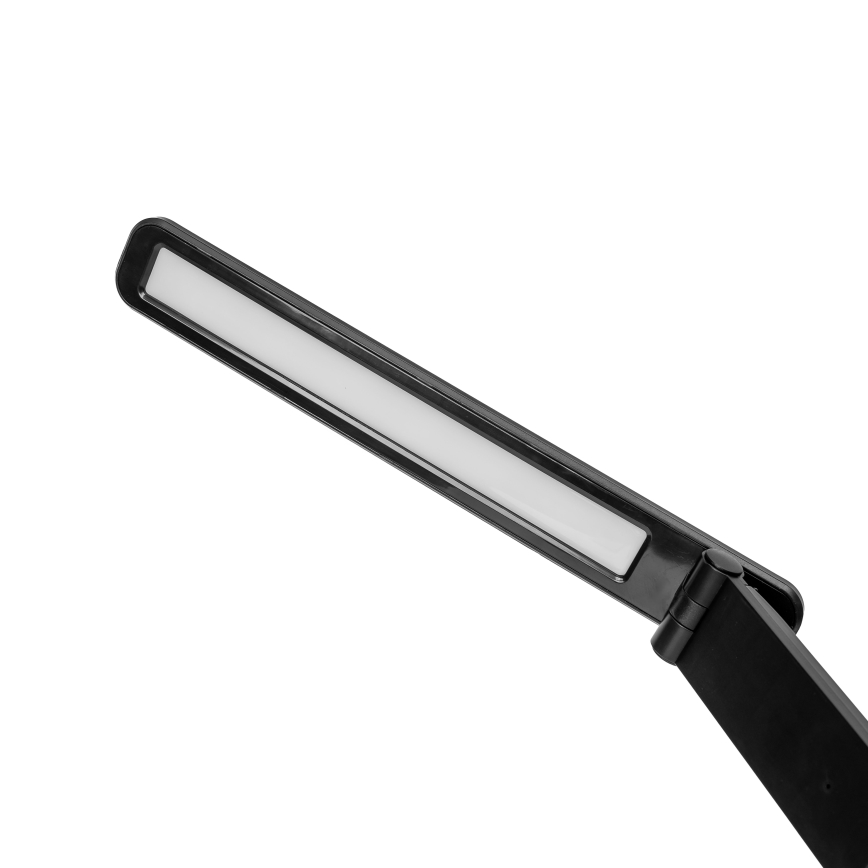 LED RGBW Stmievateľná dotyková stolná lampa s bezdrôtovým nabíjaním LCD displejom a USB portom MAGNUS LED/6W/5V 3000-6500K čierna