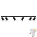 LED RGBW Stmievané kúpeľňové bodové svietidlo TURYN 6xGU10/6,5W/230V 2700-6500K Wi-Fi IP44 čierna
