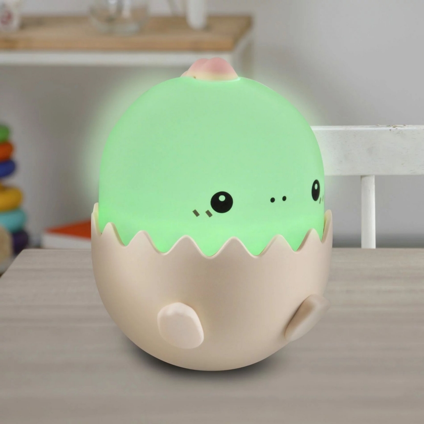 LED RGBW Stmievateľná detská dotyková lampa BABY DINO LED/0,75W/5V USB 1200 mAh ružová