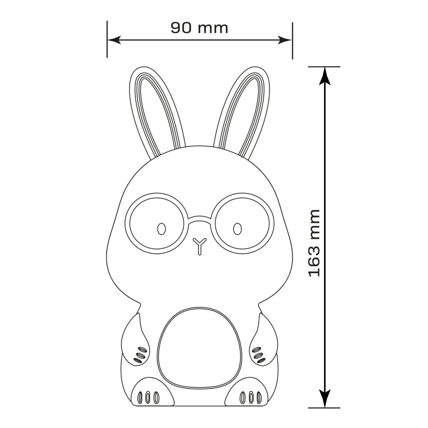 LED RGBW Stmievateľná detská dotyková lampa FLORKA LED/1W/5V USB 1200 mAh zajačik modrá
