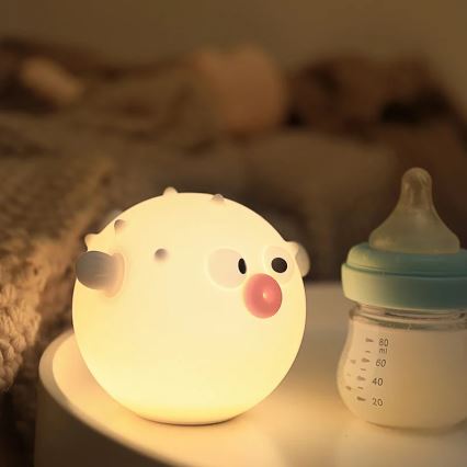 LED RGBW Stmievateľná detská dotyková lampa HELI LED/1W/5V USB 1200 mAh rybička modrá