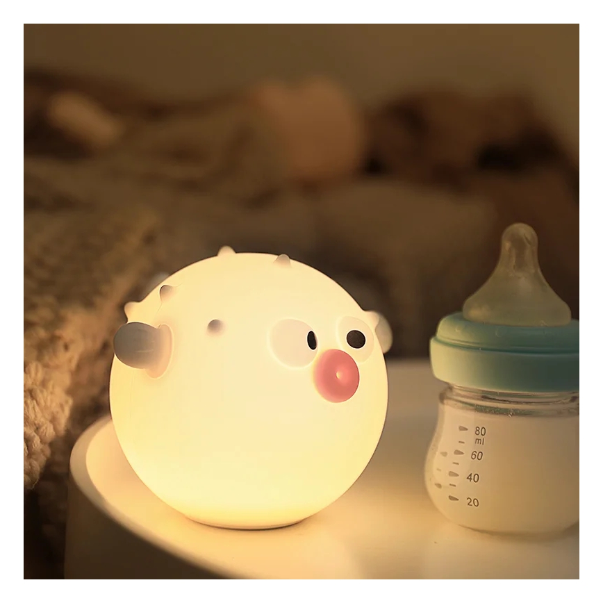 LED RGBW Stmievateľná detská dotyková lampa HELI LED/1W/5V USB 1200 mAh rybička modrá