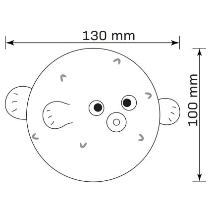 LED RGBW Stmievateľná detská dotyková lampa HELI LED/1W/5V USB 1200 mAh rybička modrá