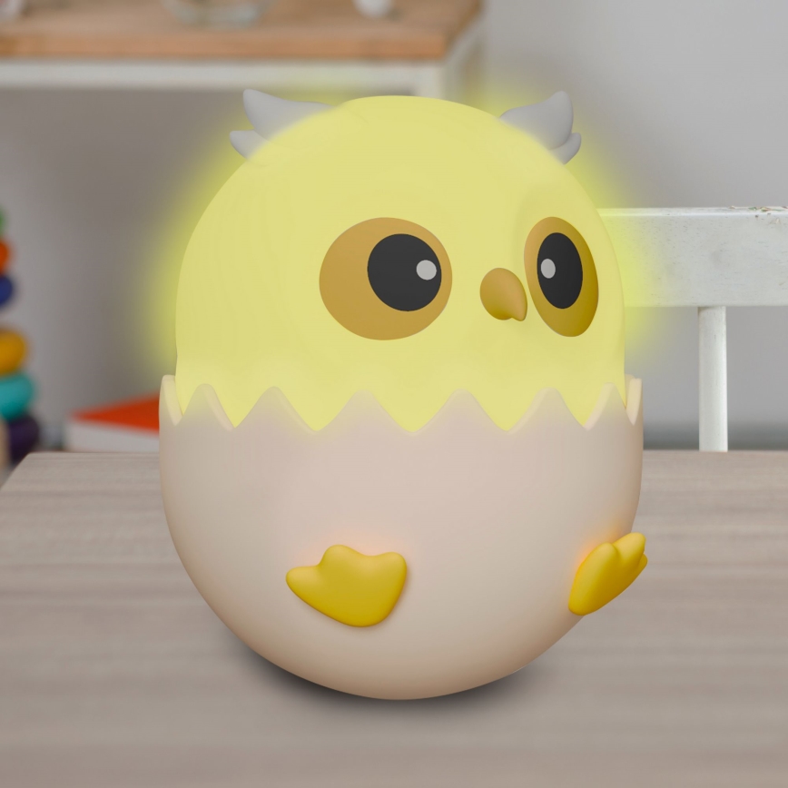 LED RGBW Stmievateľná detská dotyková lampa OWL LED/1W/5V USB 1200 mAh sova ružová