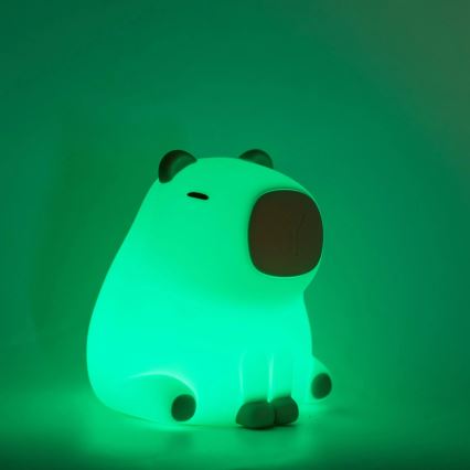 LED RGBW Stmievateľná detská dotyková lampa LED/1W/5V USB 1200 mAh kapybara