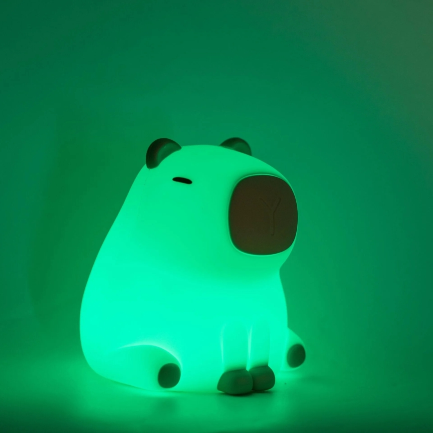 LED RGBW Stmievateľná detská dotyková lampa LED/1W/5V USB 1200 mAh kapybara