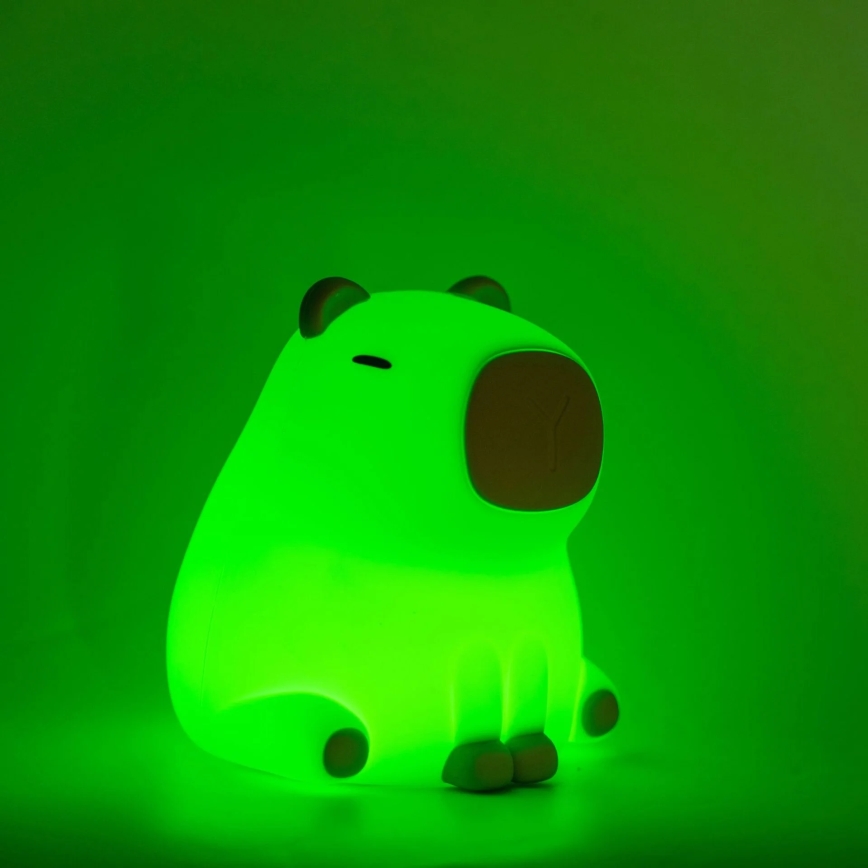 LED RGBW Stmievateľná detská dotyková lampa LED/1W/5V USB 1200 mAh kapybara