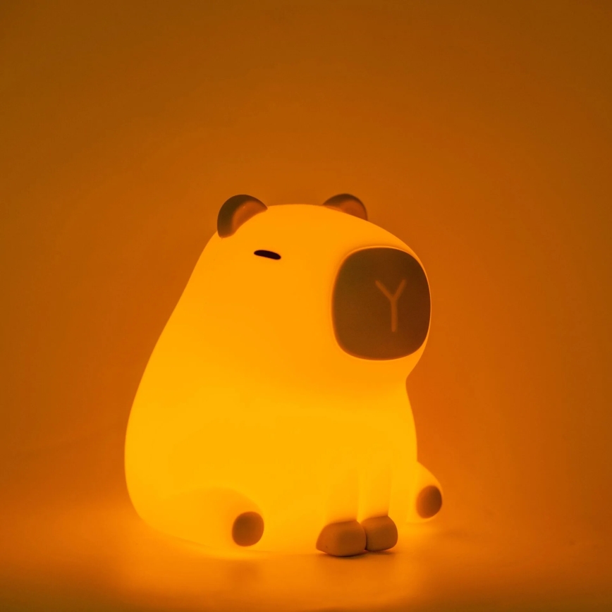 LED RGBW Stmievateľná detská dotyková lampa LED/1W/5V USB 1200 mAh kapybara