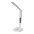 LED RGBW Stmievateľná dotyková stolná lampa s bezdrôtovým nabíjaním displejom a USB portom MAGNUS LED/6W/5V 3000-6500K biela+