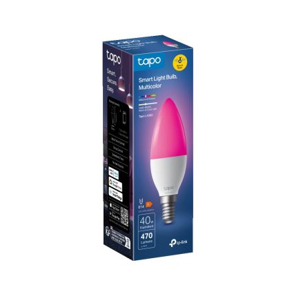 LED RGBW Stmievateľná inteligentná žiarovka E14/4,8W/230V 2500-6700K - TP-Link