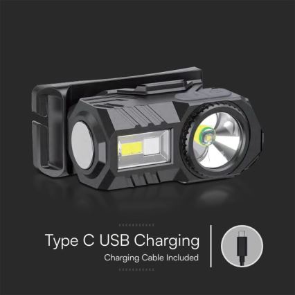 LED RGBW Stmievateľná nabíjacia čelovka USB LED/3W/5V IP43 190 lm 24 h 750 mAh