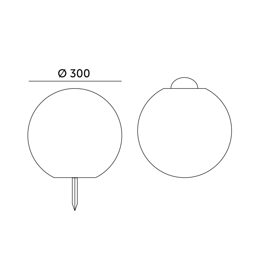 LED RGBW stmievateľná solárna lampa GARDEN BALL LED/5W/3,7V 3000K IP54 2200 mAh pr. 30 cm + diaľkové ovládanie