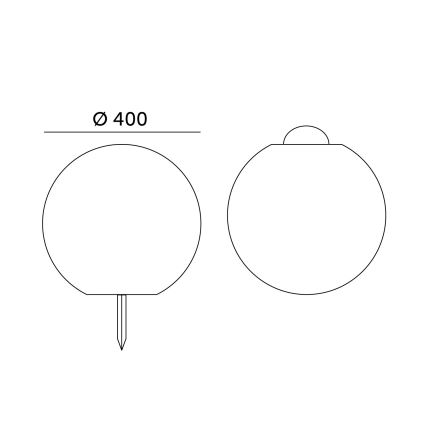 LED RGBW stmievateľná solárna lampa GARDEN BALL LED/5W/3,7V 3000K IP54 2200 mAh pr. 40 cm + diaľkové ovládanie