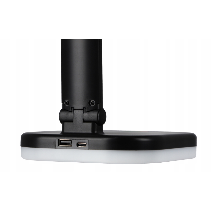 LED RGBW stmievateľná stolová lampa s bezdrôtovým nabíjaním LED/7W/5V USB čierna