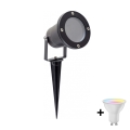 LED RGBW Stmievateľná vonkajšia lampa BLAKE 1xGU10/4,8W/230V IP65 + diaľkové ovládanie