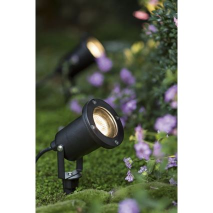 LED RGBW Stmievateľná vonkajšia lampa BLAKE 1xGU10/4,8W/230V IP65 + diaľkové ovládanie