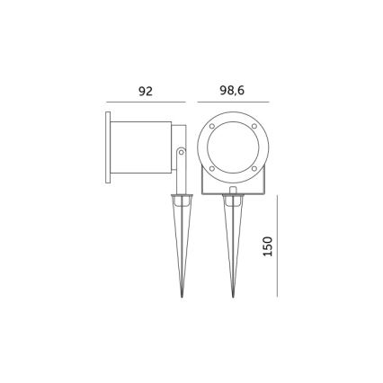 LED RGBW Stmievateľná vonkajšia lampa BLAKE 1xGU10/4,8W/230V IP65 + diaľkové ovládanie