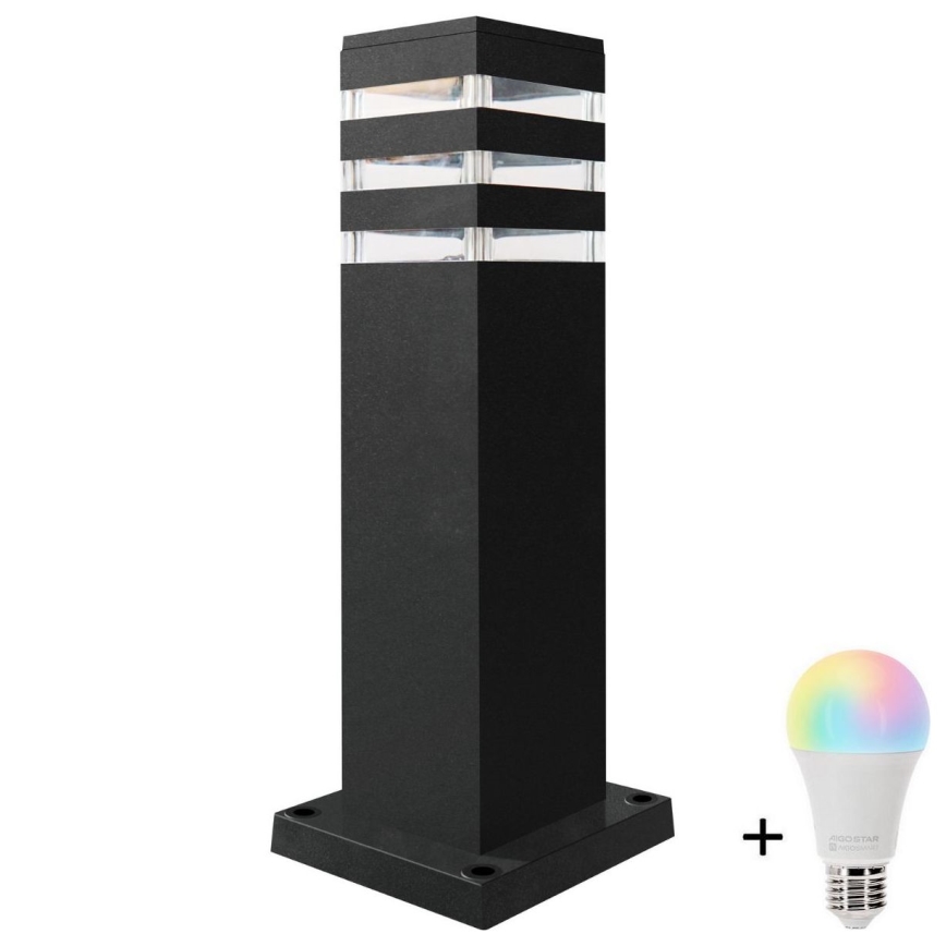 LED RGBW stmievateľná vonkajšia lampa TEKSAS 1xE27/12W/230V 2700-6500K Wi-Fi 44 cm IP44 antracitová