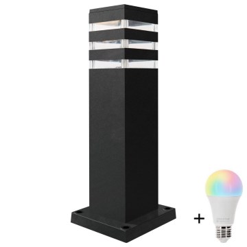 LED RGBW Stmievateľná vonkajšia lampa TEKSAS 1xE27/9W/230V 2700-6500K Wi-Fi 44 cm IP44 antracit