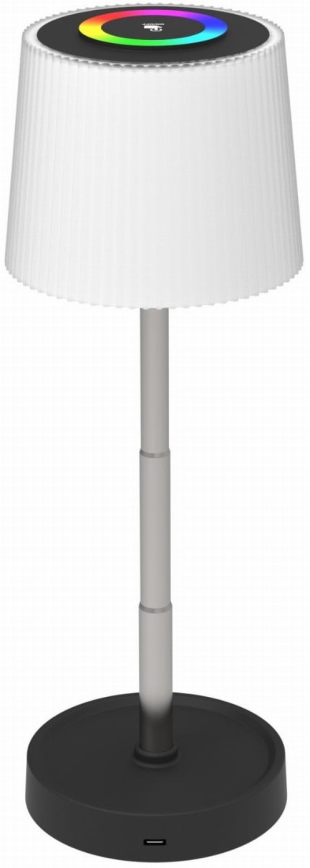 LED RGBW stmievateľná vonkajšia nabíjacia stolová lampa LED/2W/5V IP44 1200 mAh sivá