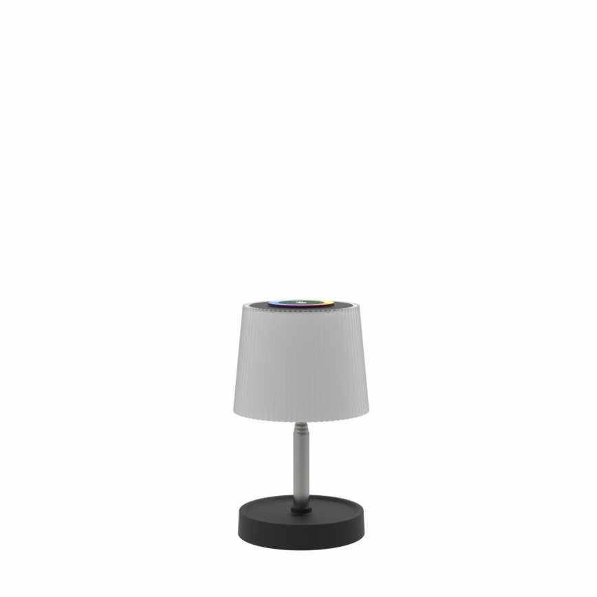 LED RGBW stmievateľná vonkajšia nabíjacia stolová lampa LED/2W/5V IP44 1200 mAh sivá