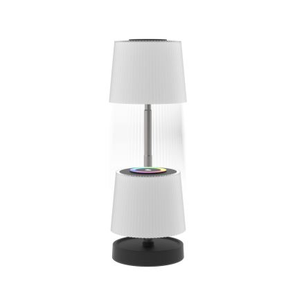 LED RGBW stmievateľná vonkajšia nabíjacia stolová lampa LED/2W/5V IP44 1200 mAh sivá