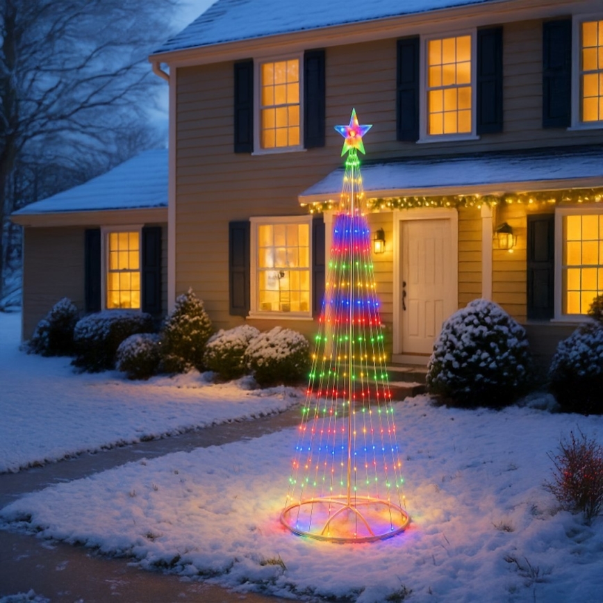 LED RGBW stmievateľná vonkajšia vianočná dekorácia LED/4W/230V 180 cm IP44 stromček + diaľkové ovládanie