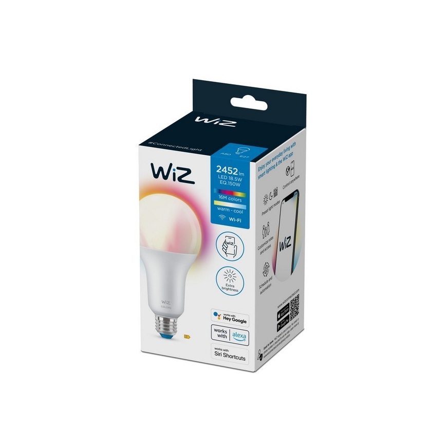 LED RGBW Stmievateľná žiarovka A80 E27/18,5W/230V 2200-6500K CRI 90 Wi-Fi - WiZ