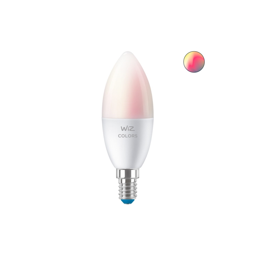 LED RGBW Stmievateľná žiarovka C37 E14/4,9W/230V 2200-6500K CRI 90 Wi-Fi -WiZ