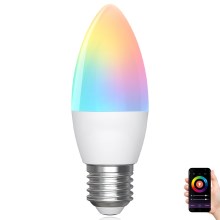 LED RGBW Stmievateľná žiarovka C37 E27/6,5W/230V 2700-6500K Wi-Fi - Aigostar