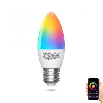 LED RGBW Stmievateľná žiarovka C37 E27/7W/230V 3000-6500K Wi-Fi - Aigostar