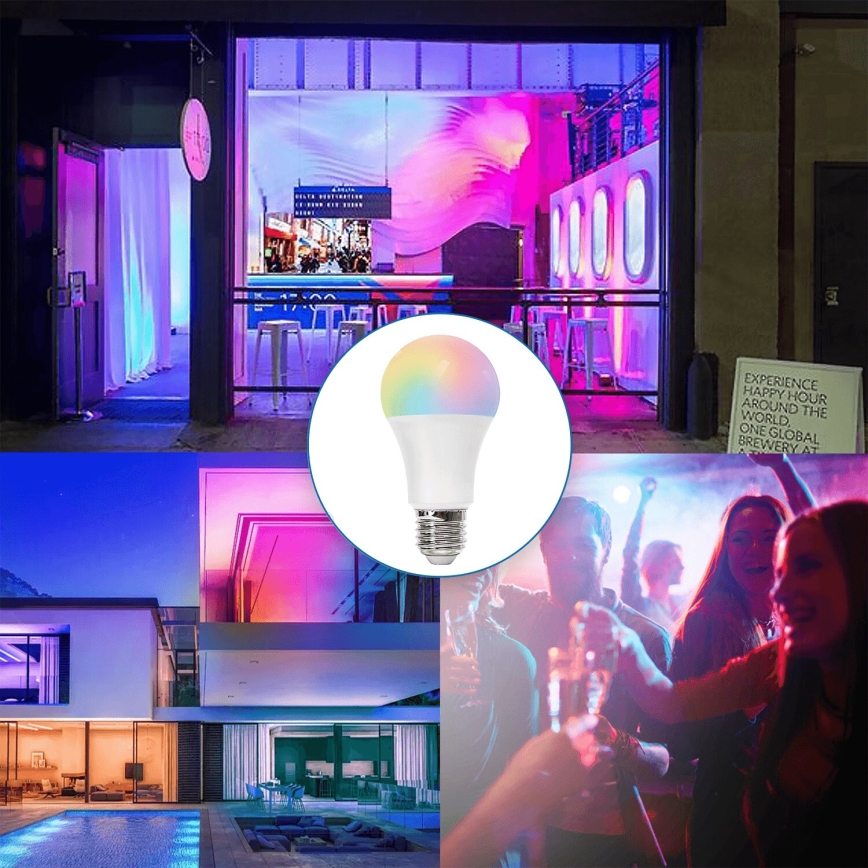 LED RGBW Stmievateľná žiarovka E27/8W/230V 3000K + diaľkové ovládanie - Aigostar