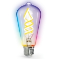 LED RGBW Stmievateľná žiarovka FILAMENT MESH Smart ST64 E27/4,9W/230V 2700-6500K - Aigostar