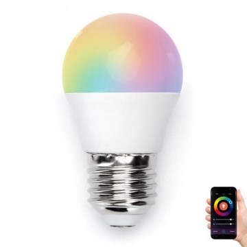 LED RGBW Stmievateľná žiarovka G45 E27/5W/230V 3000-6500K Wi-Fi - Aigostar