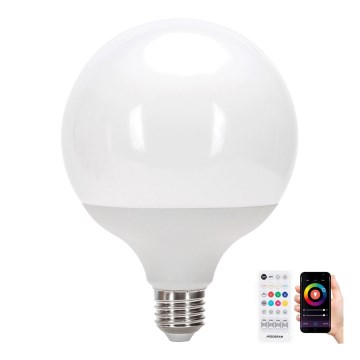 LED RGBW Stmievateľná žiarovka MESH G120 E27/18W/230V 6500K + diaľkové ovládanie - Aigostar