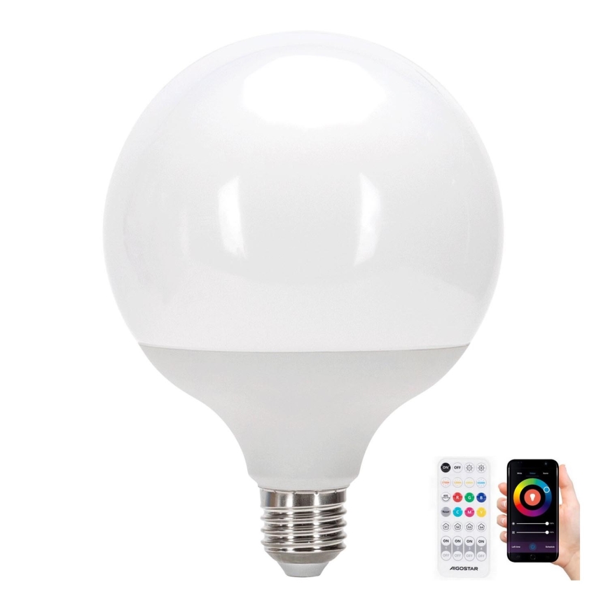 LED RGBW Stmievateľná žiarovka MESH G120 E27/18W/230V 6500K + diaľkové ovládanie - Aigostar