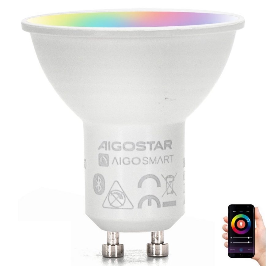 LED RGBW Stmievateľná žiarovka MESH Smart GU10/6,5W/230V 2700-6500K - Aigostar