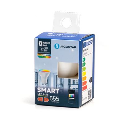 LED RGBW Stmievateľná žiarovka MESH Smart GU10/6,5W/230V 2700-6500K - Aigostar