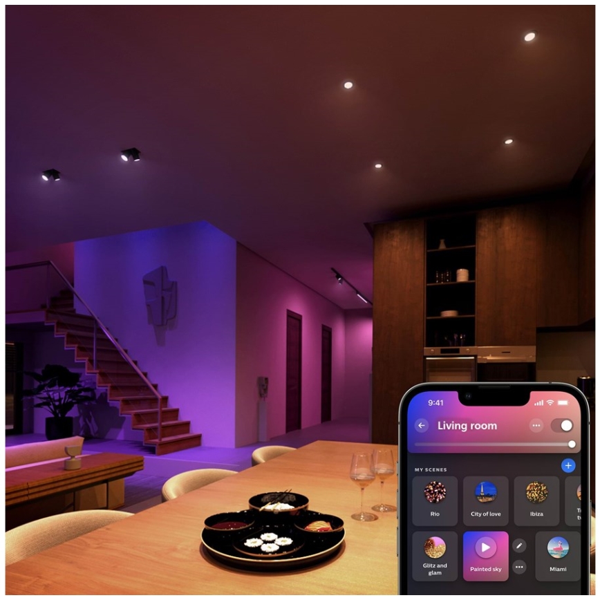 LED RGBW Stmievateľná žiarovka Philips Hue White And Color Ambiance GU5,3/MR16/6,3W/12V 2000-6500K