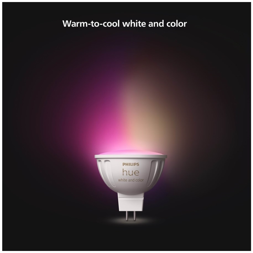 LED RGBW Stmievateľná žiarovka Philips Hue White And Color Ambiance GU5,3/MR16/6,3W/12V 2000-6500K