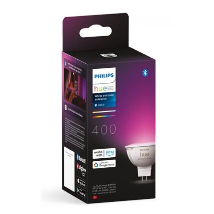 LED RGBW Stmievateľná žiarovka Philips Hue White And Color Ambiance GU5,3/MR16/6,3W/12V 2000-6500K