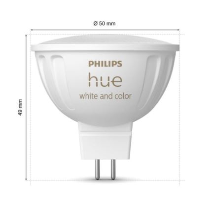 LED RGBW Stmievateľná žiarovka Philips Hue White And Color Ambiance GU5,3/MR16/6,3W/12V 2000-6500K