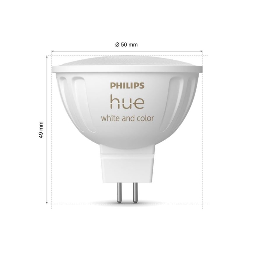 LED RGBW Stmievateľná žiarovka Philips Hue White And Color Ambiance GU5,3/MR16/6,3W/12V 2000-6500K