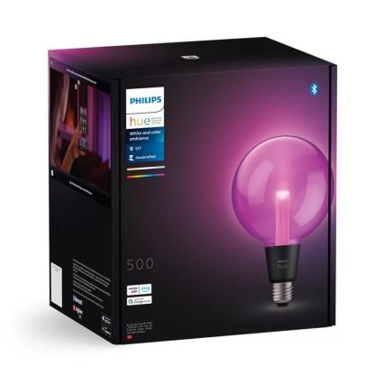 LED RGBW Stmievateľná žiarovka Philips Hue White And Color Ambiance G125 E27/6,8W/230V 2000-6500K