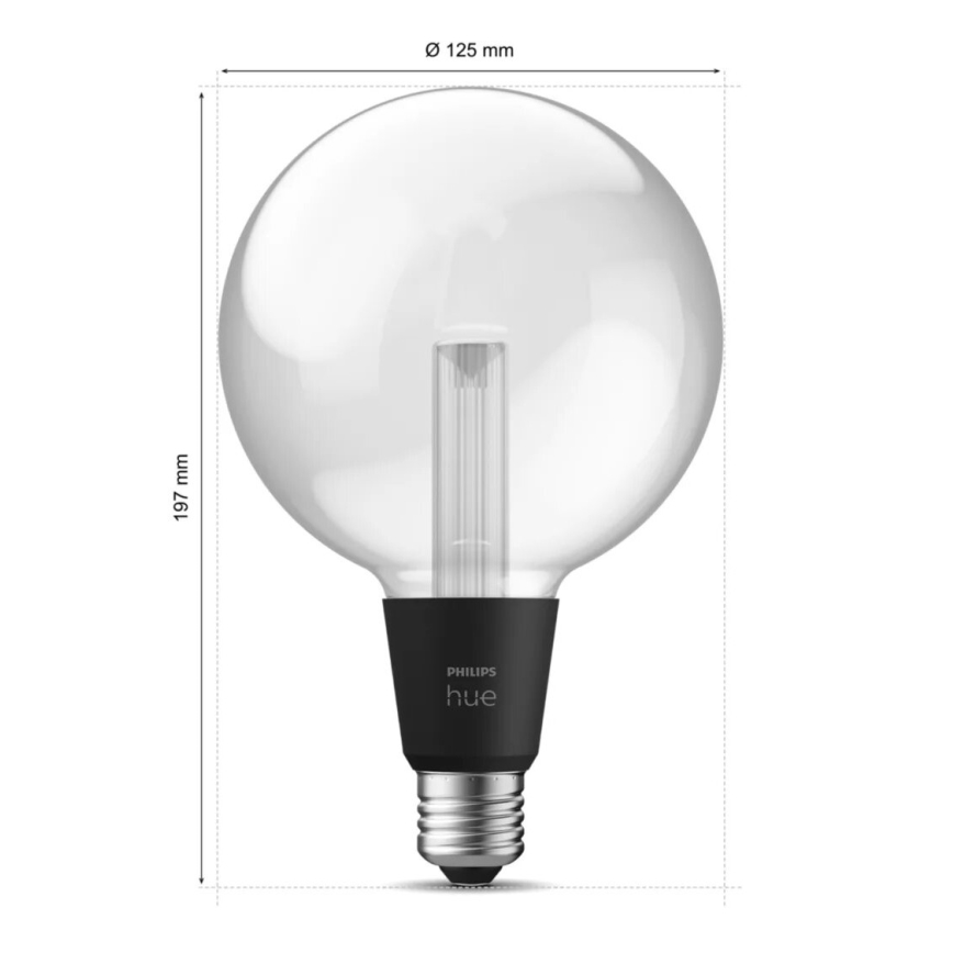 LED RGBW Stmievateľná žiarovka Philips Hue White And Color Ambiance G125 E27/6,8W/230V 2000-6500K