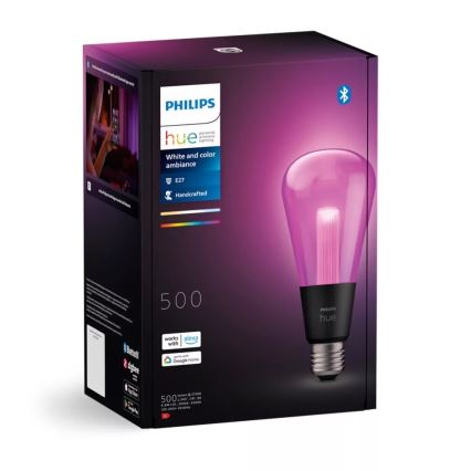 LED RGBW Stmievateľná žiarovka Philips Hue White And Color Ambiance E27/6,8W/230V 2000-6500K