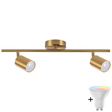 LED RGBW stmievateľné bodové svietidlo GOLDI 2xGU10/6,5W/230V 2700-6500K Wi-Fi zlaté