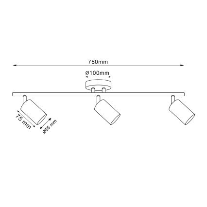 LED RGBW Stmievateľné bodové svietidlo GOLDI 3xGU10/6,5W/230V 2700-6500K Wi-Fi zlatá